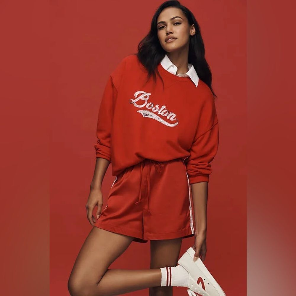 Beach Riot x Anthropologie Script City Sweatshirt Boston